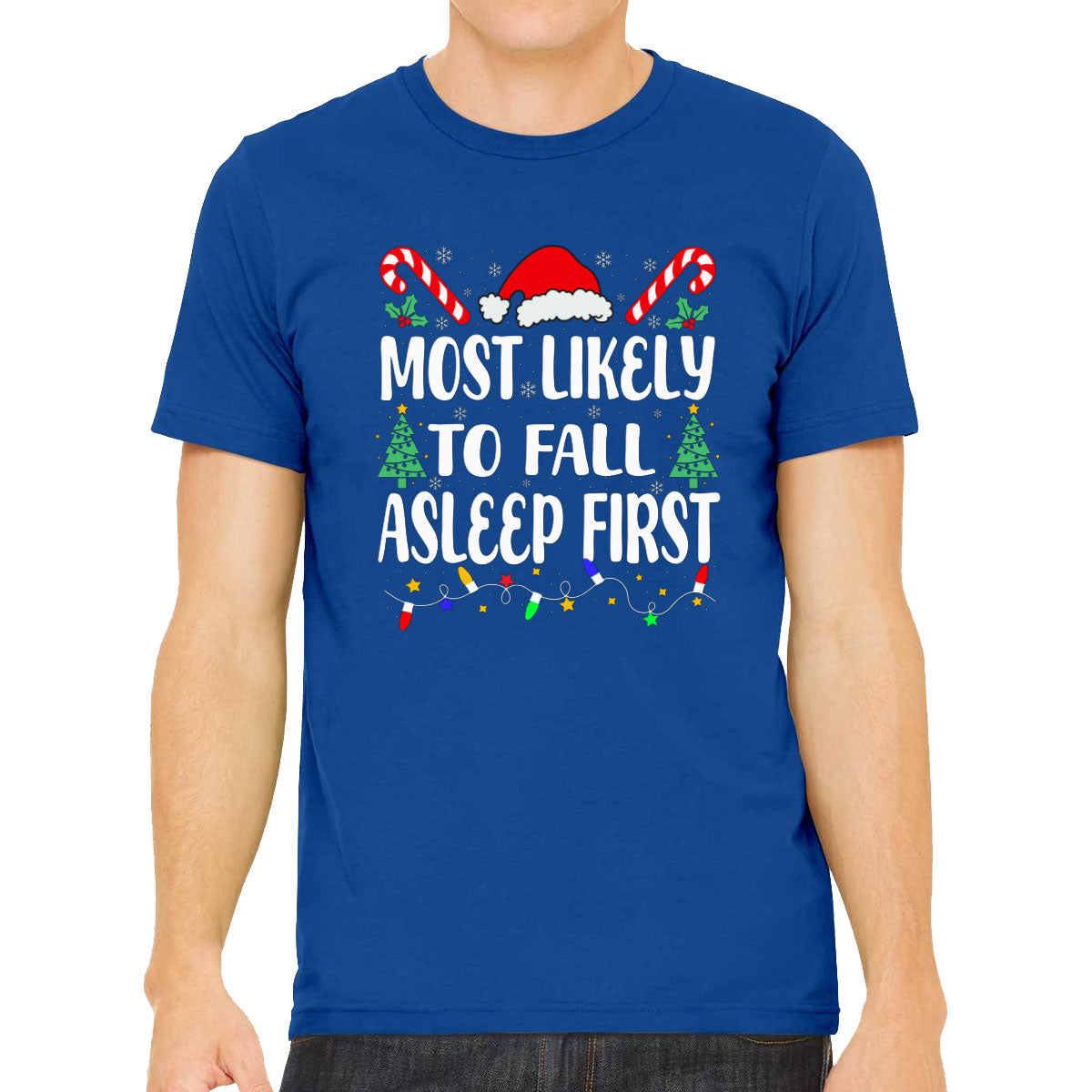 Most Likely To Fall Asleep First Christmas Men's T-shirt