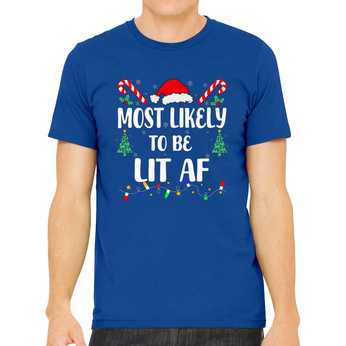 Most Likely To Be Lit AF Christmas Men's T-shirt