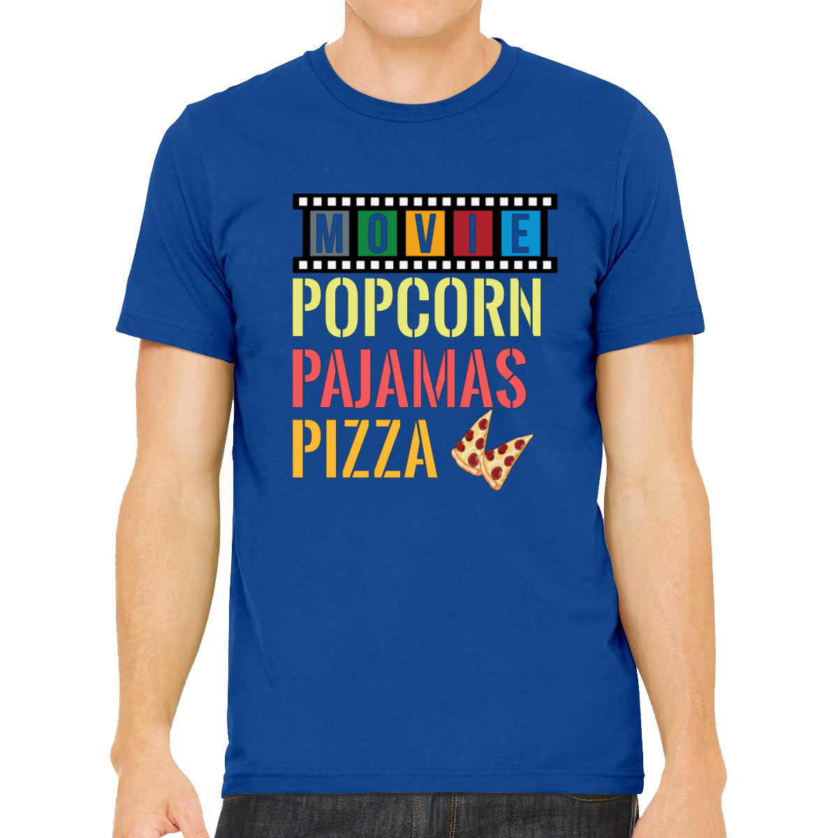 Movie Popcorn Pajamas Pizza  Men's T-shirt