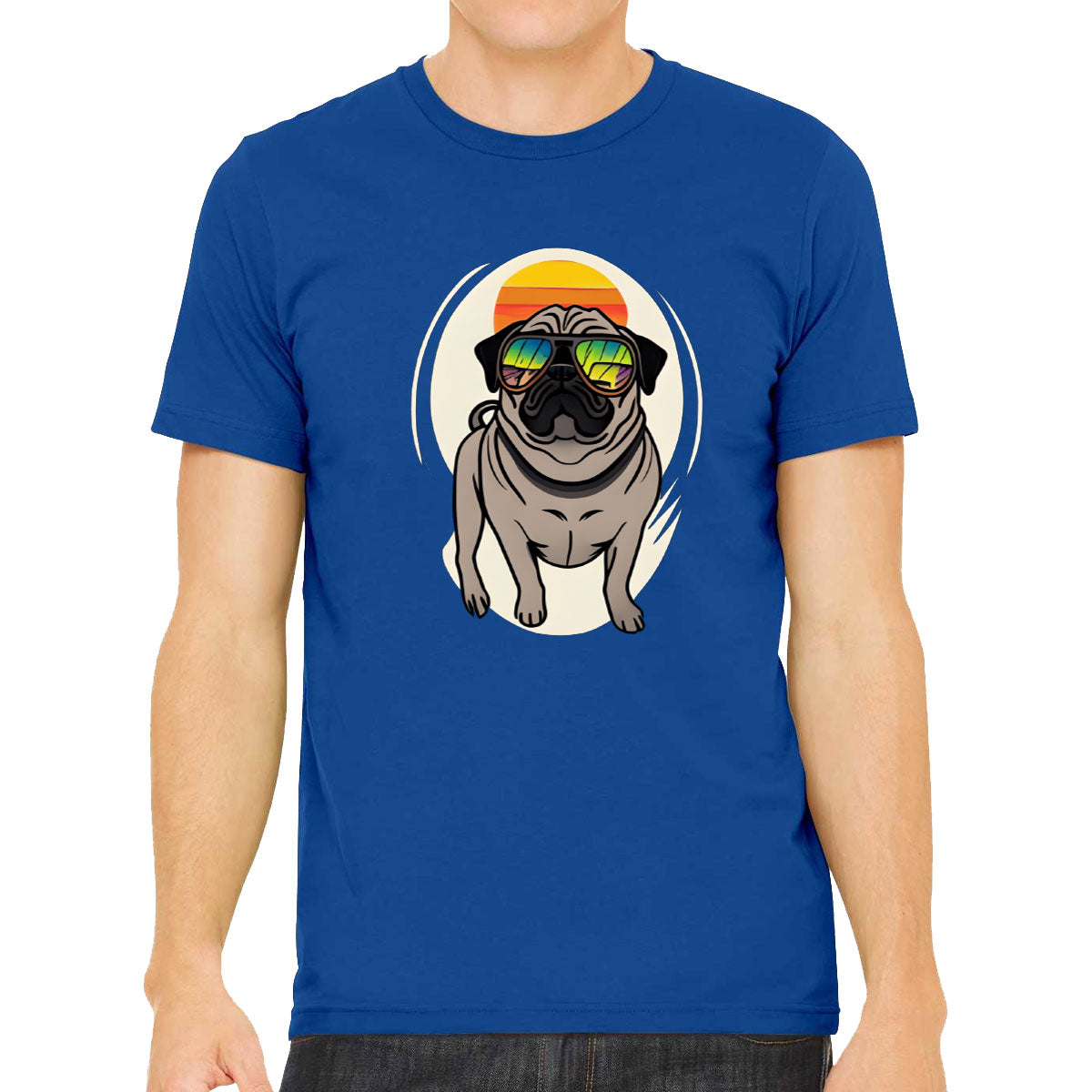 Pug Dog With Sunglasses Men's T-shirt