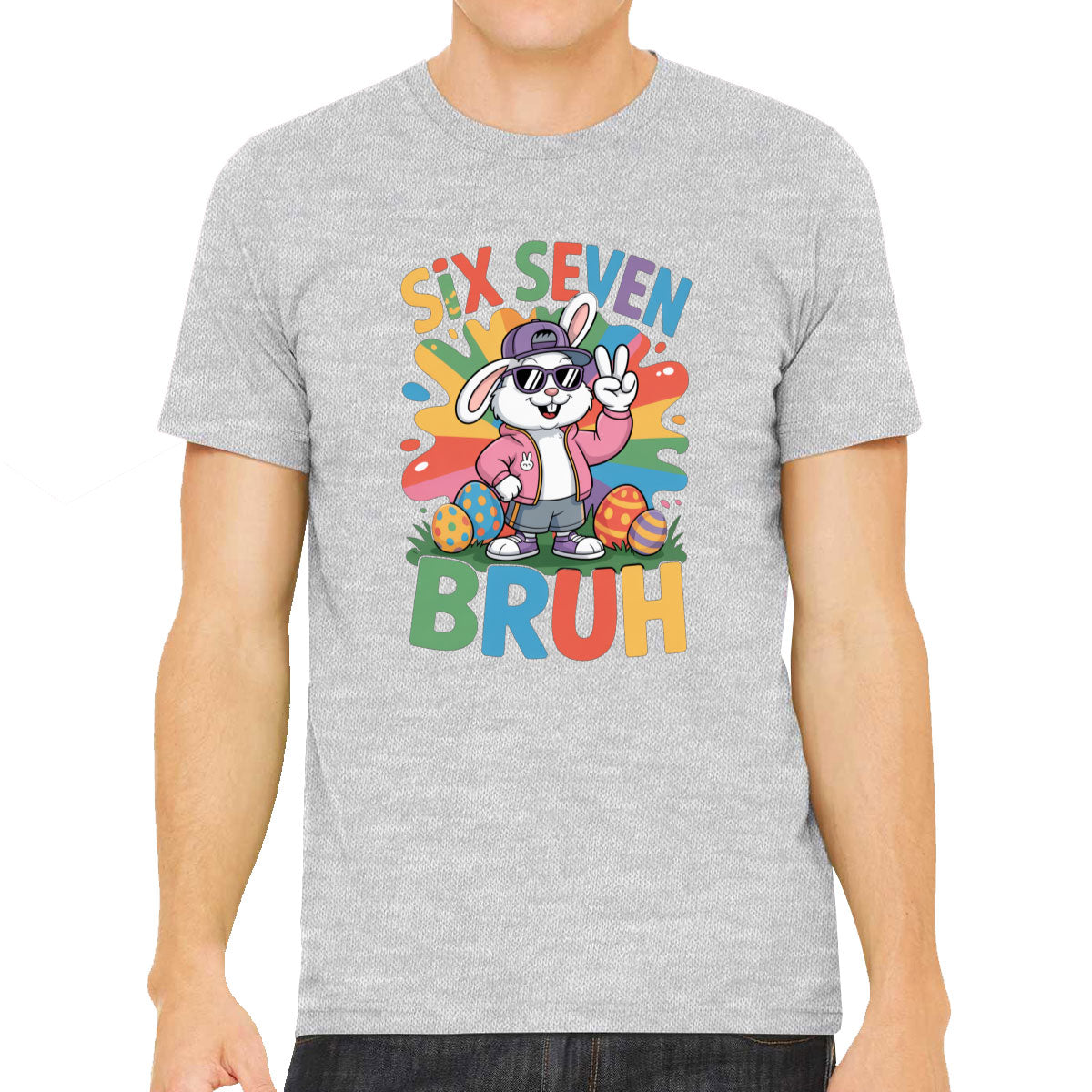 Six Seven Sixty Seven Bruh Bunny Easter Men's T-shirt