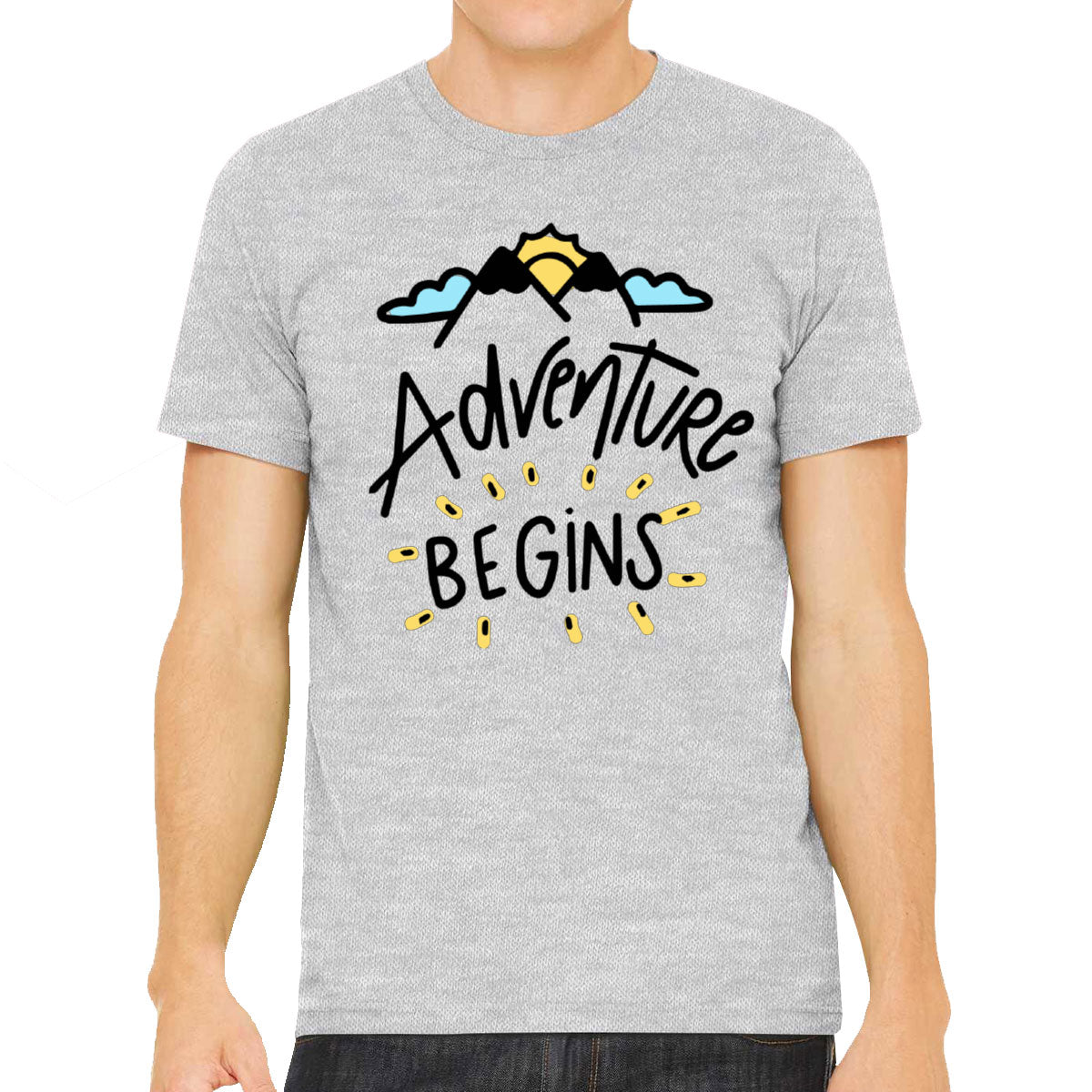 Adventure Begins Camping Men's T-shirt