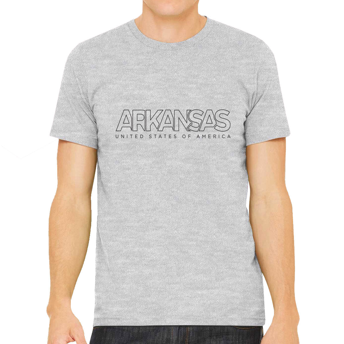 Arkansas Outline Typography Men's T-shirt