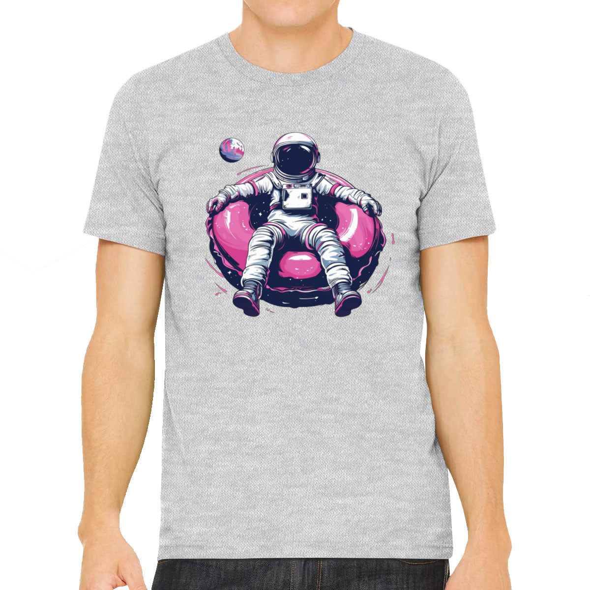 Astronaut On A Pink Float Men's T-shirt