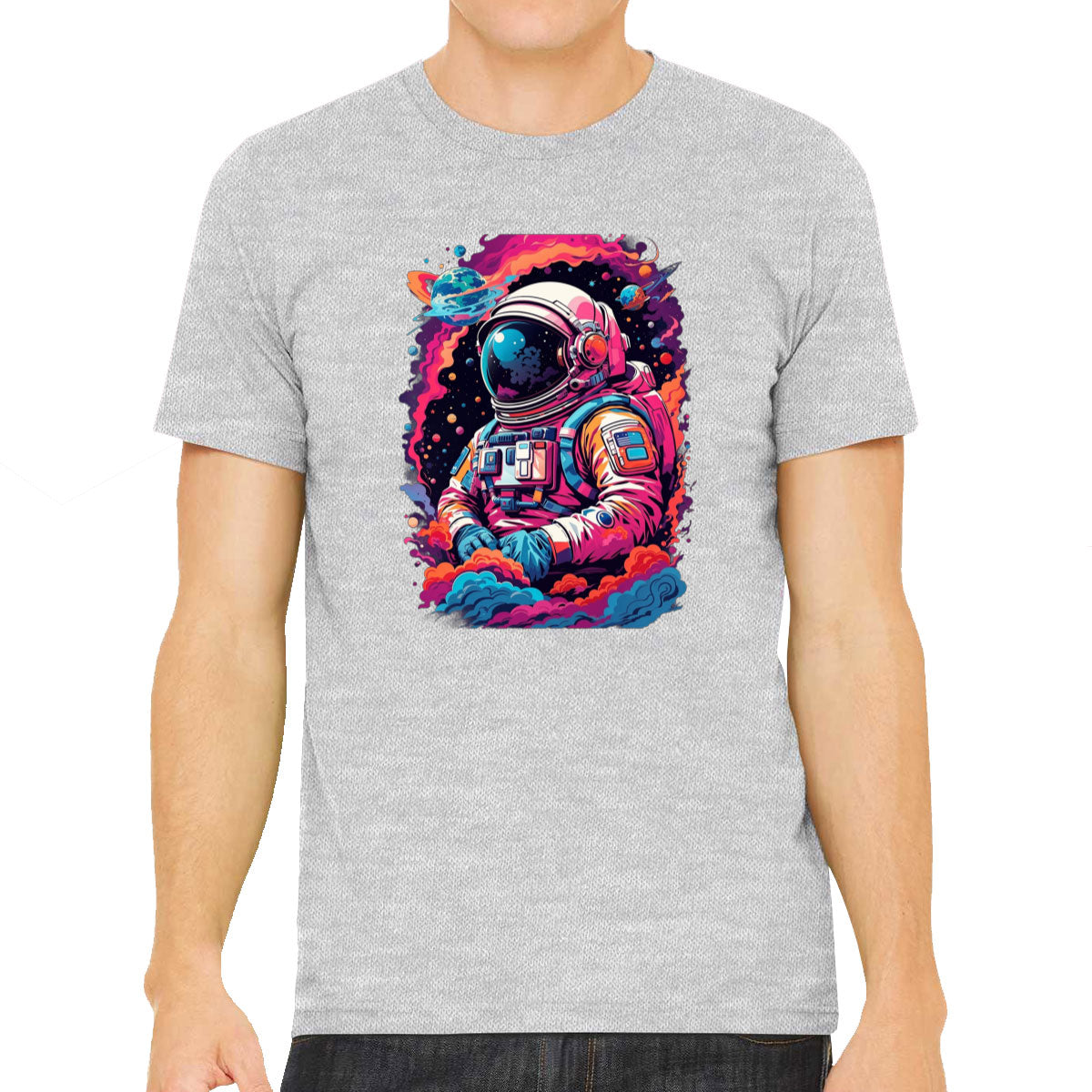 Illustration Colorful Astronaut in the Galaxy Men's T-shirt