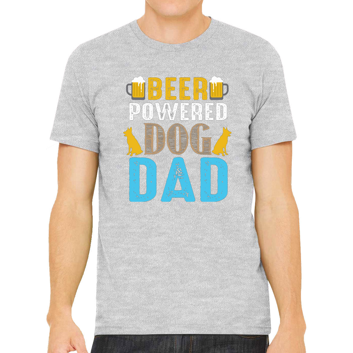 Beer Powered Dog Dad Father's Day Men's T-shirt