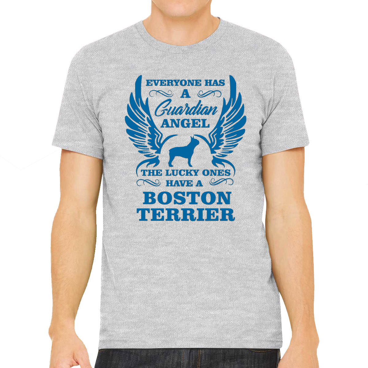 Boston Terrier Guardian Angel Dog Men's T-shirt