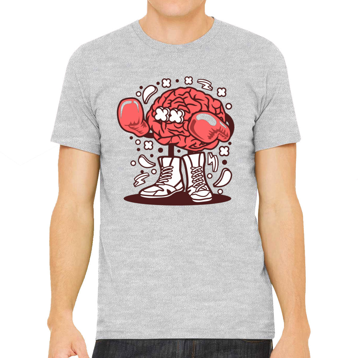 Boxer Brain Cartoon Men's T-shirt