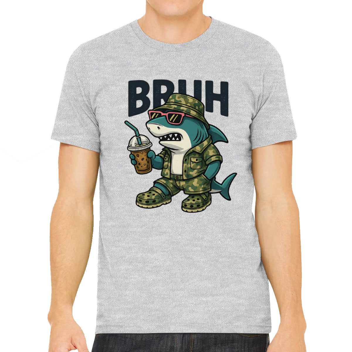 Camo Shark Bruh Hunting Men's T-shirt