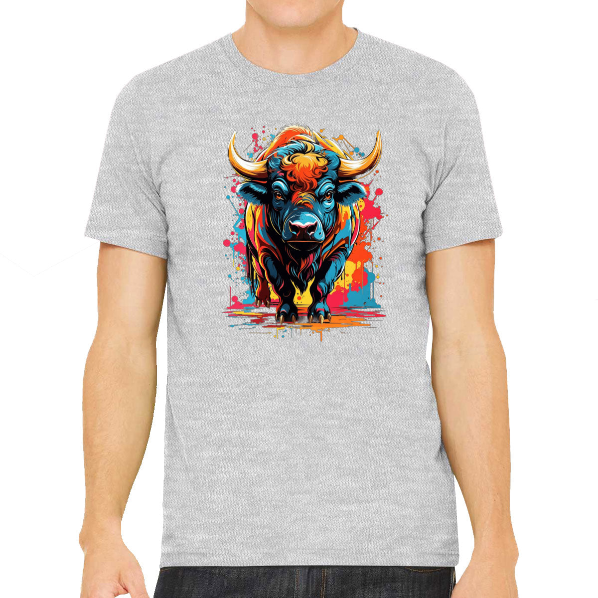 Illustration Colorful Bull Men's T-shirt
