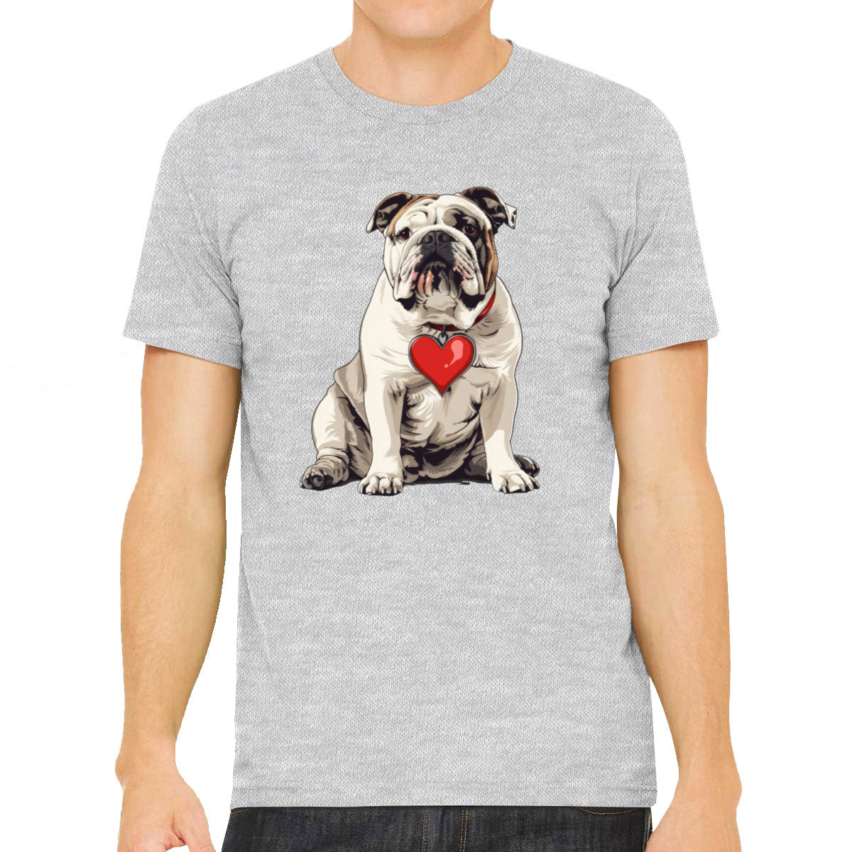 Bulldog With Heart Men's T-shirt