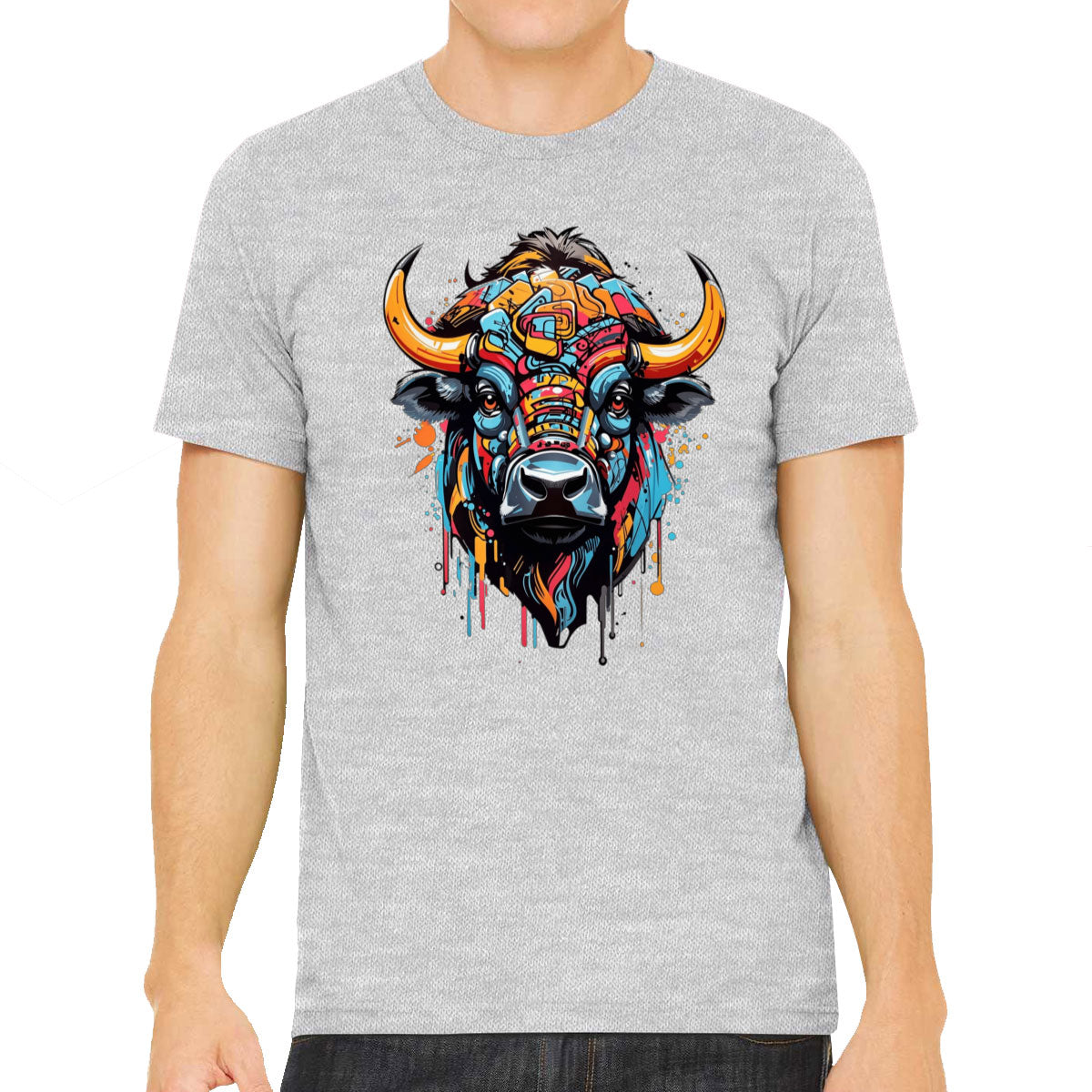 Illustration Colorful Bull head Men's T-shirt