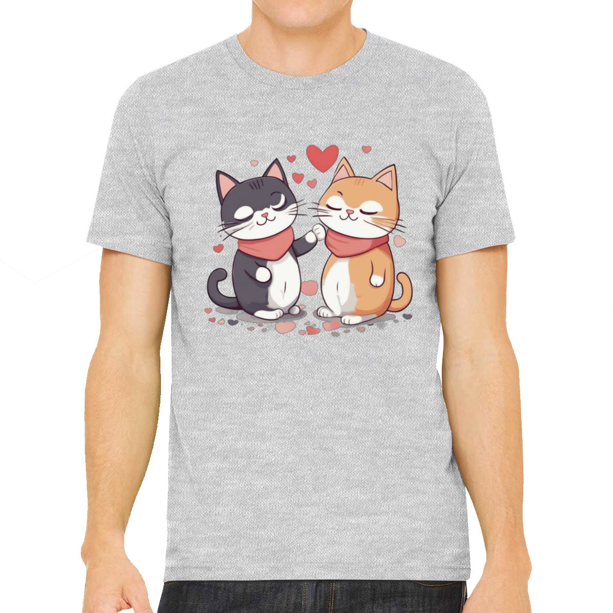 Cute Cat Couples Valentine's Day Men's T-shirt