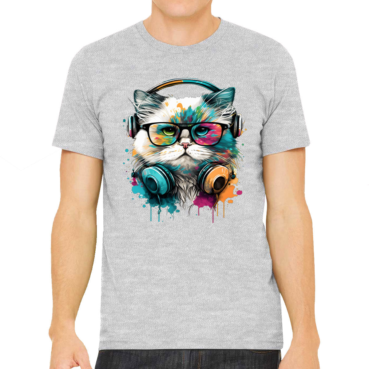 Cat Wearing Glasses Men's T-shirt