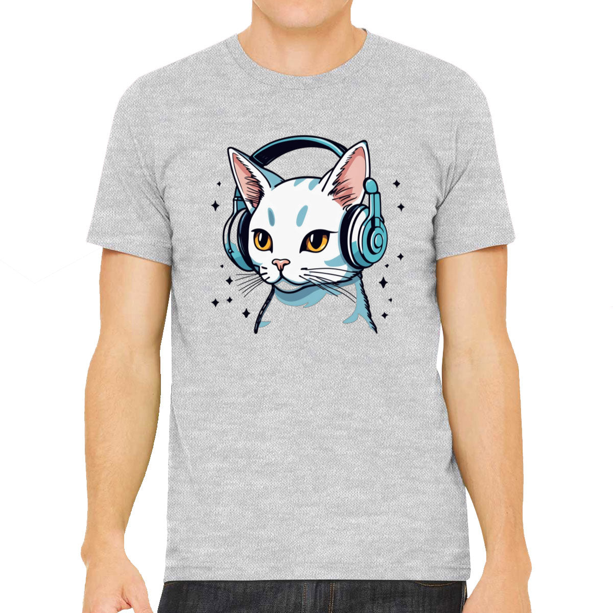 Cool Cat With Headphone Men's T-shirt