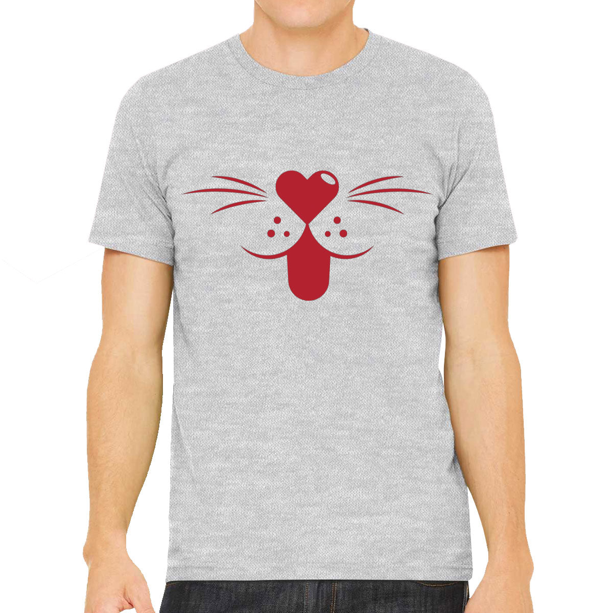 Cartoon Cat Mouth Men's T-shirt