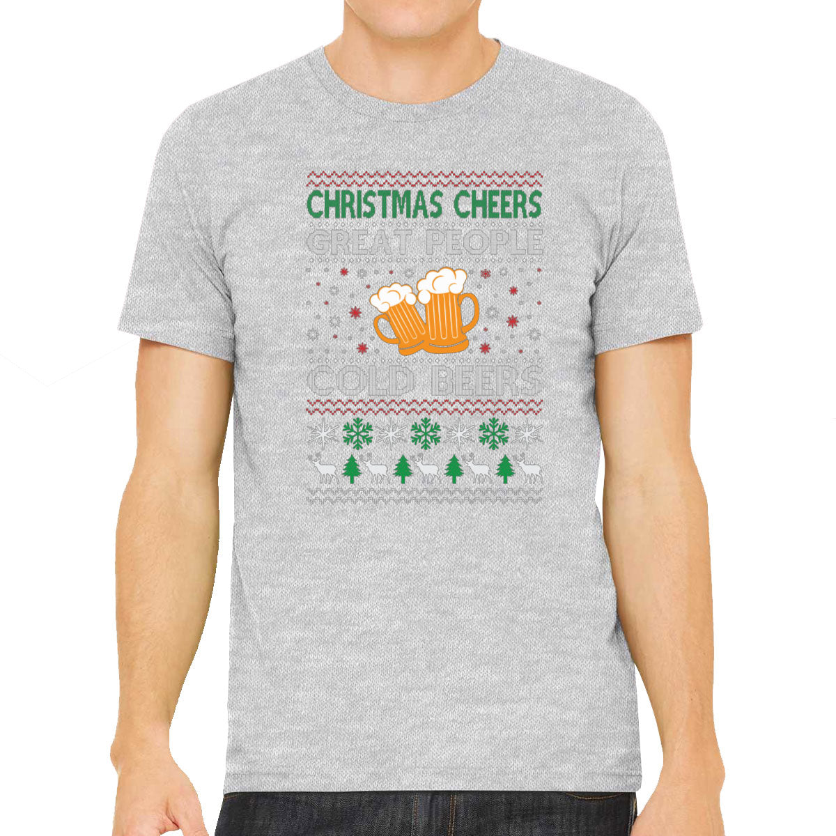 Christmas Cheers Great People Cold Beers Men's T-shirt