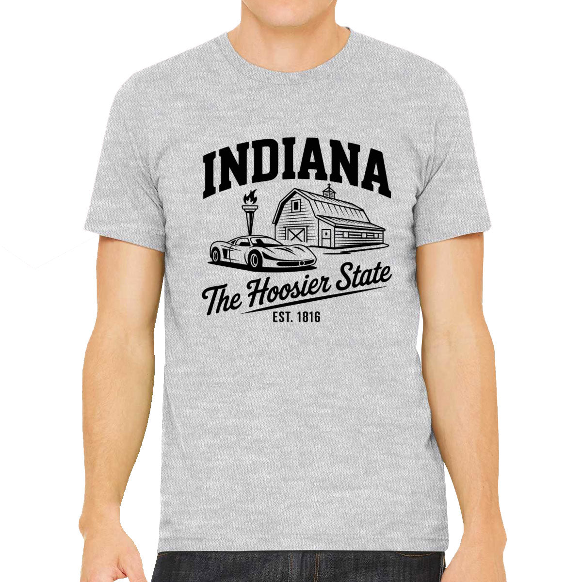 Indiana Cityscape Illustration The Hoosier State Men's T-shirt