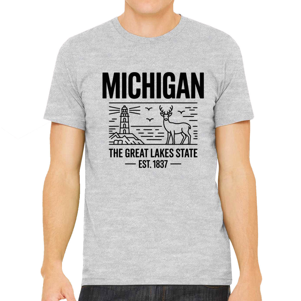 Michigan Cityscape Illustration The Great Lakes State Men's T-shirt