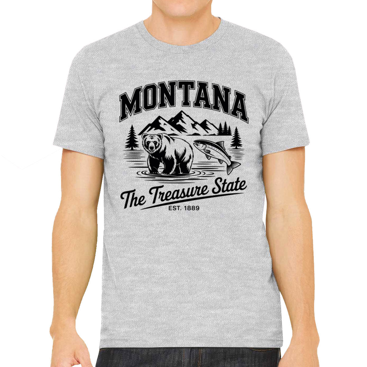 Montana Cityscape Illustration The Treasure State Men's T-shirt