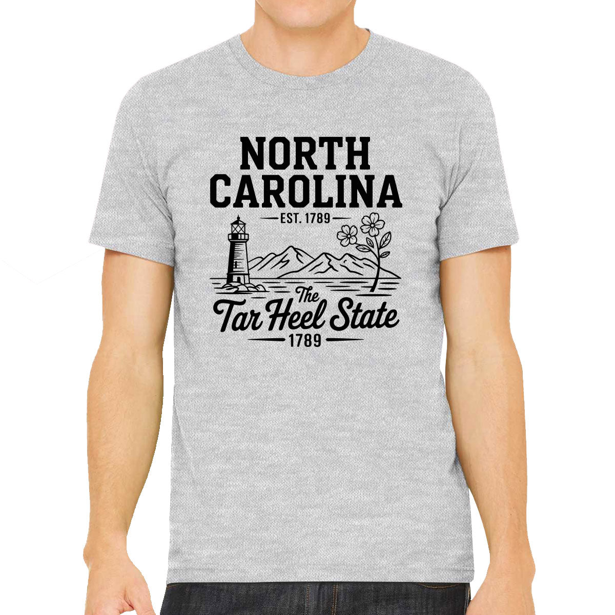 North Carolina Cityscape Illustration The Tar Heel State Men's T-shirt