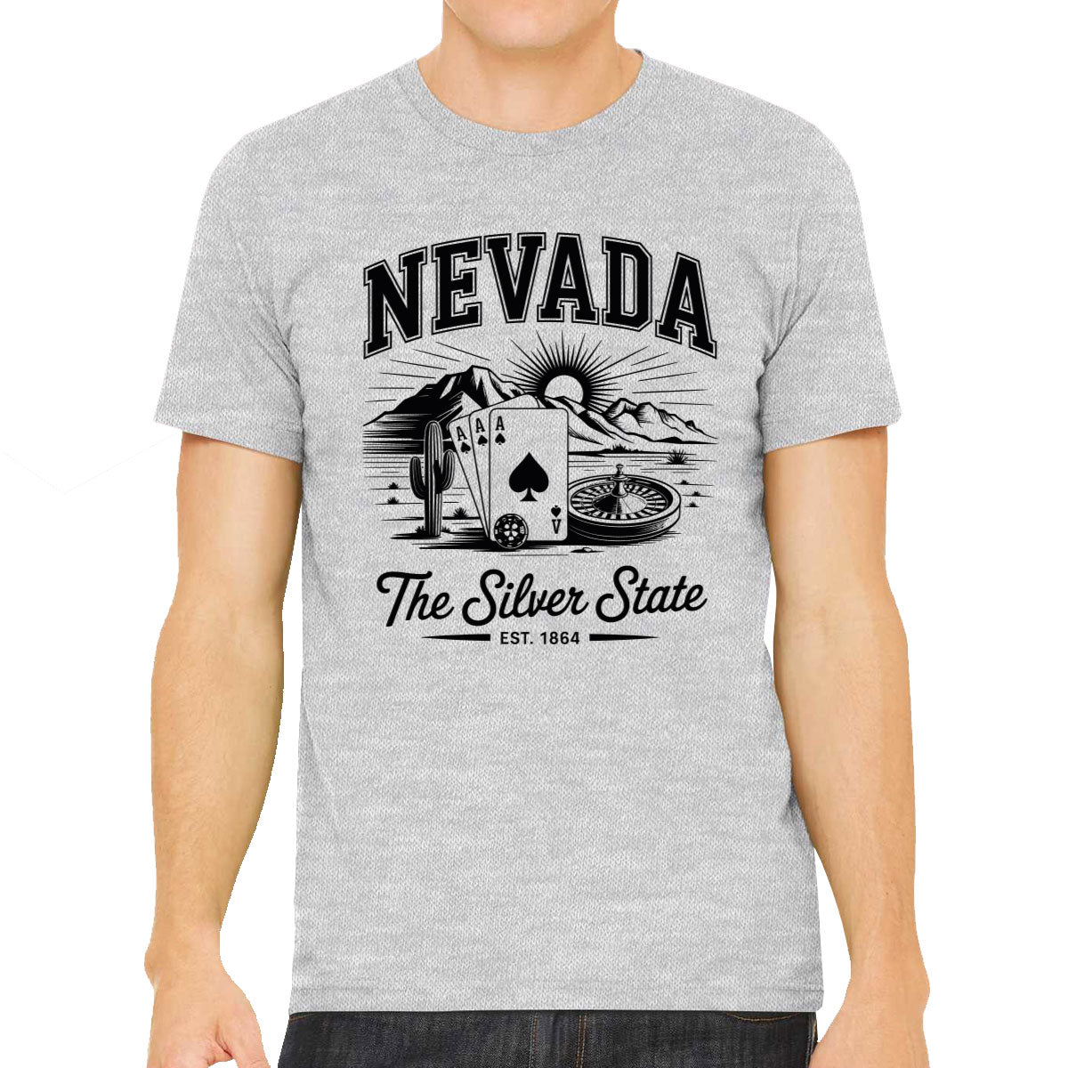 Nevada Cityscape Illustration The Silver State Men's T-shirt