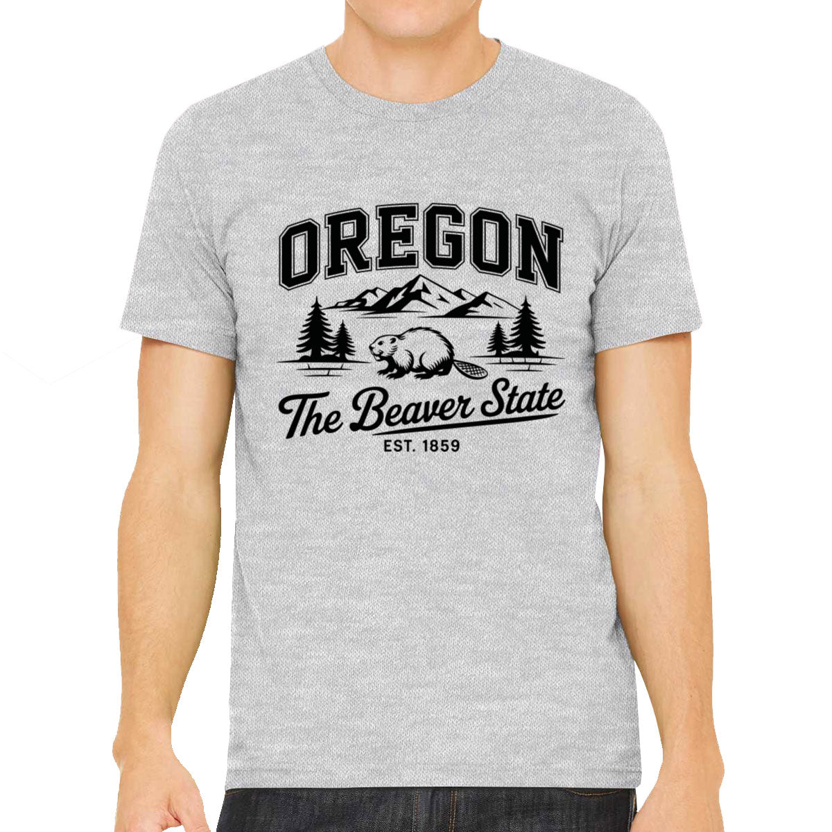 Oregon Cityscape Illustration The Beaver State Men's T-shirt