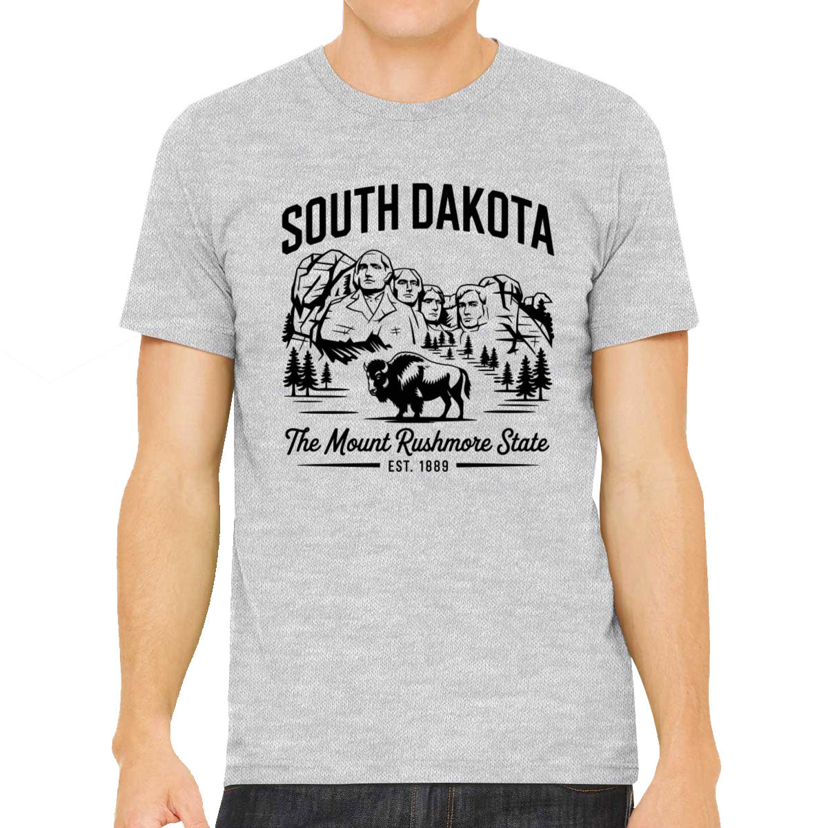 South Dakota Cityscape Illustration The Mount Rushmore State Men's T-shirt
