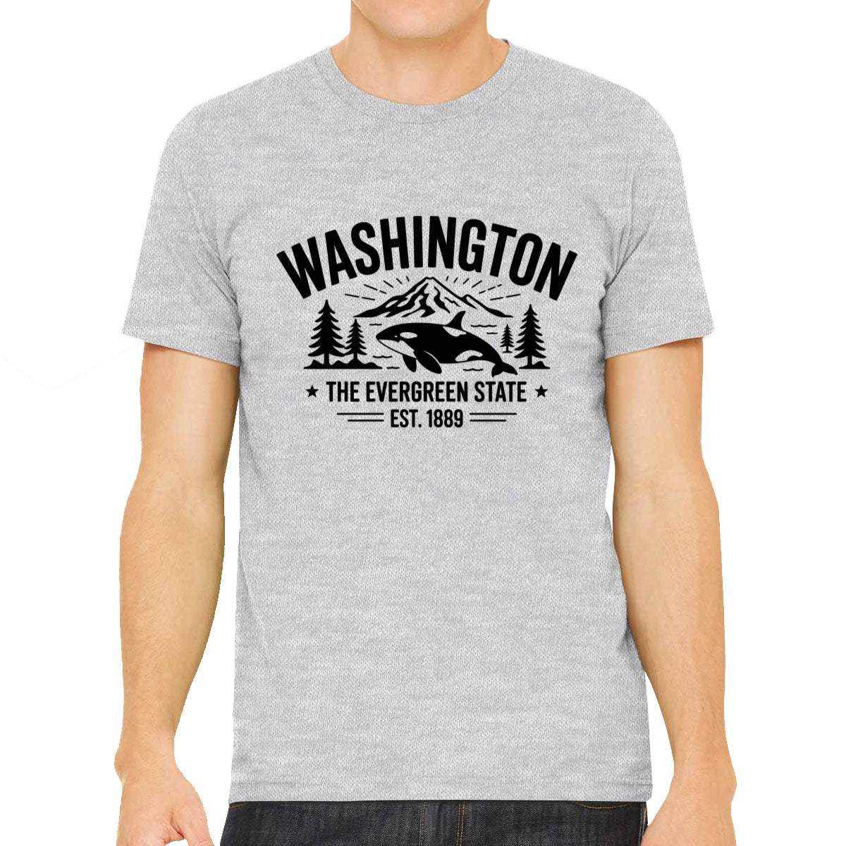 Washington Cityscape Illustration The Evergreen State Men's T-shirt
