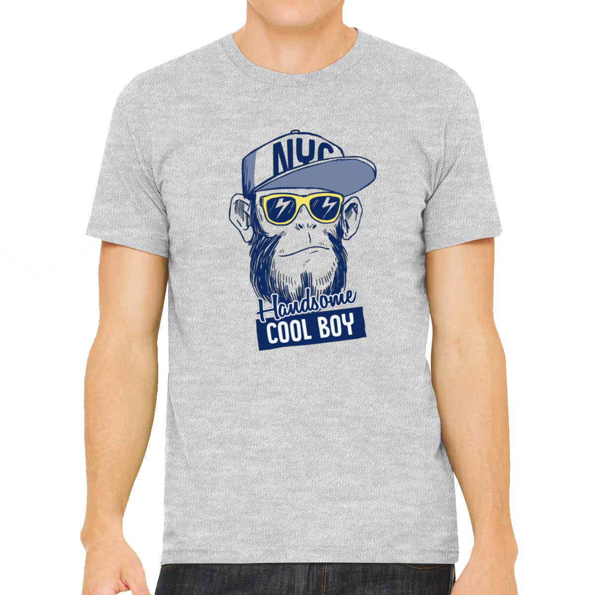 Handsome Cool Boy NYC Monkey Men's T-shirt