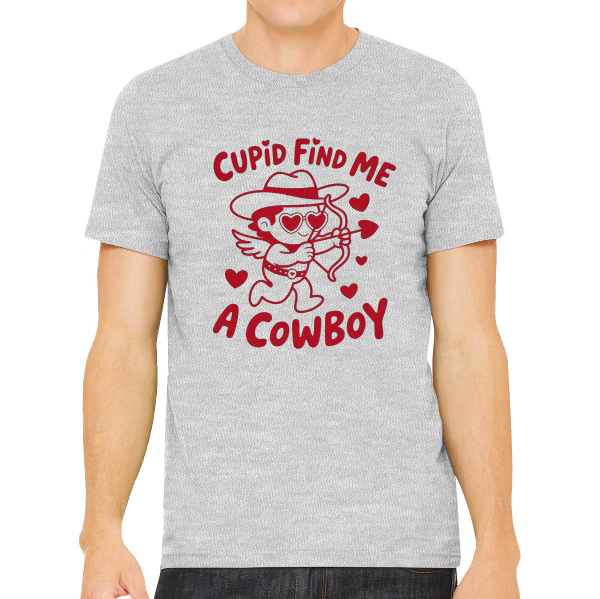 Cupid Find Me A Cowboy Valentine's Day Men's T-shirt