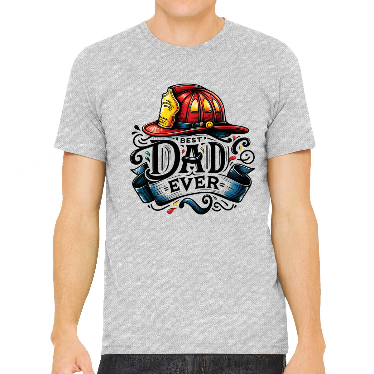 Best Dad Ever Firefighter Fireman Father's Day Men's T-shirt