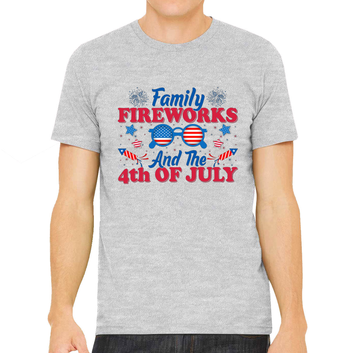 Family Fireworks And The 4th Of July Independence Day Patriotic Men's T-shirt