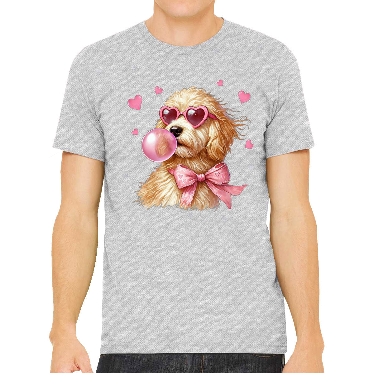 Golden Retriever Dog Valentine's Day Men's T-shirt