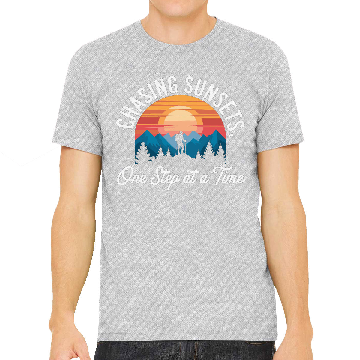 Chasing Sunsets, One Step At A Time Men's T-shirt
