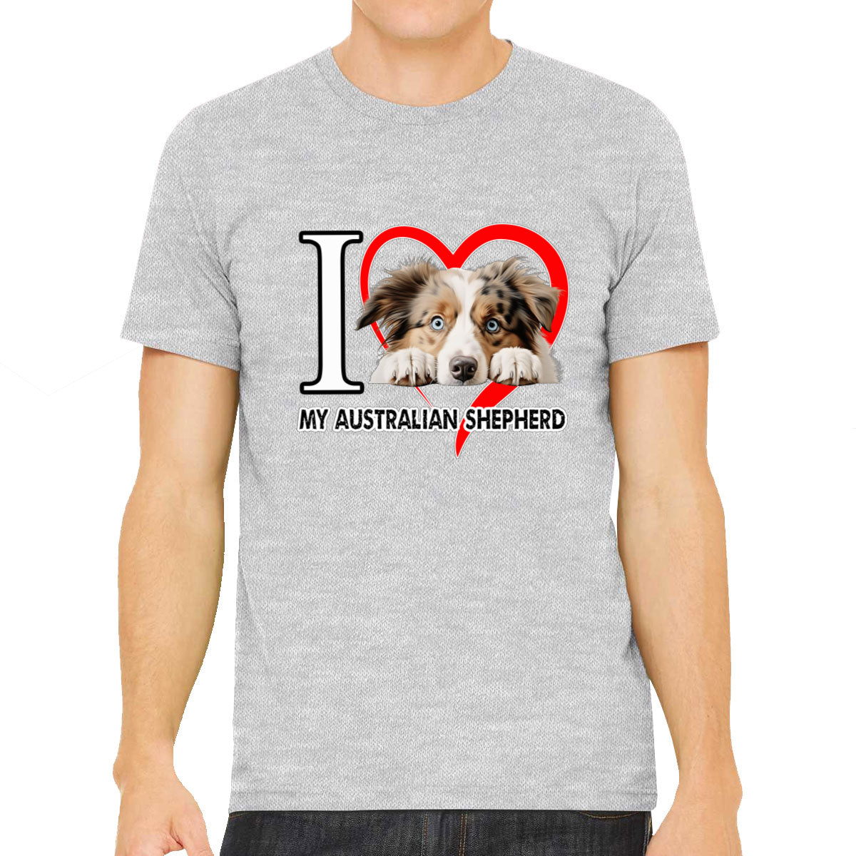 I Love My Australian Shepherd Dog Men's T-shirt