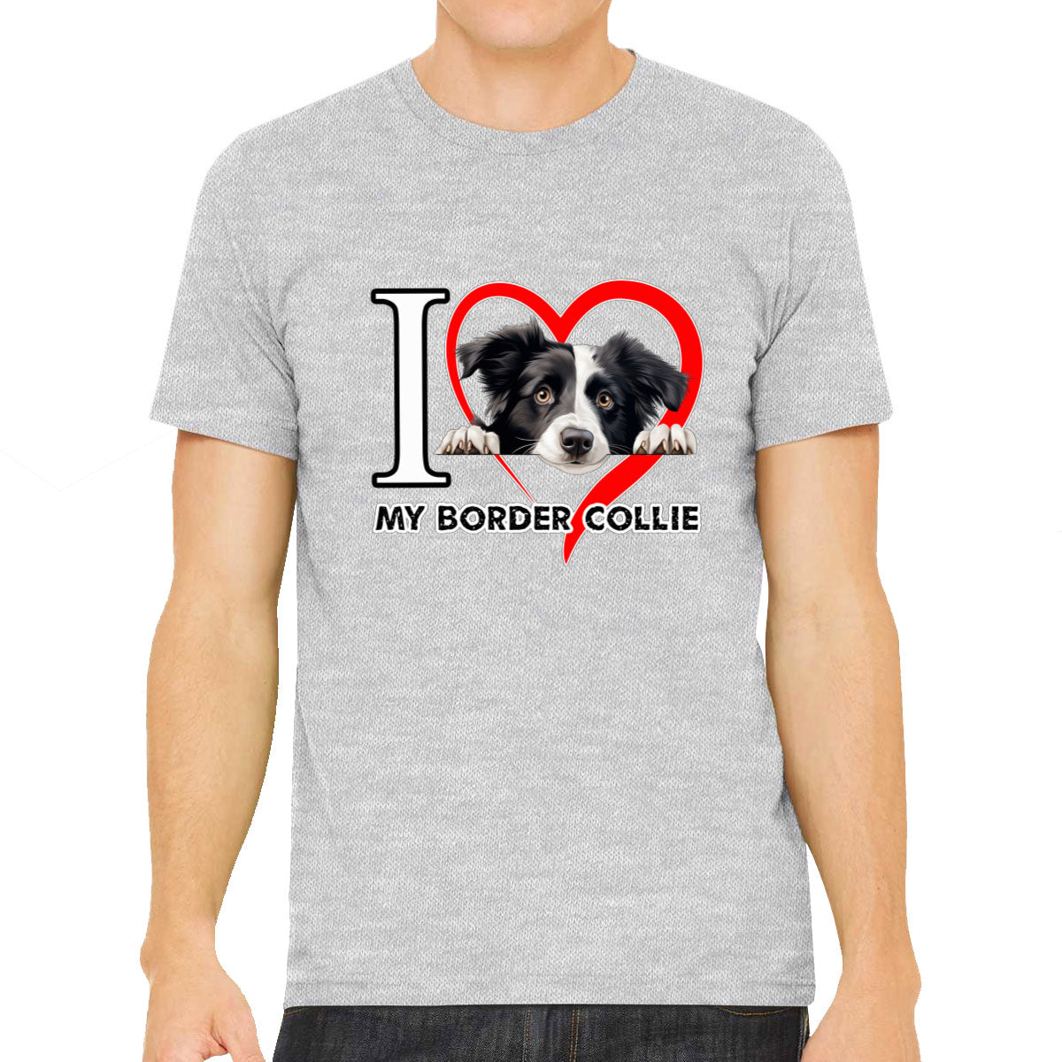 I Love My Border Collie Dog Men's T-shirt