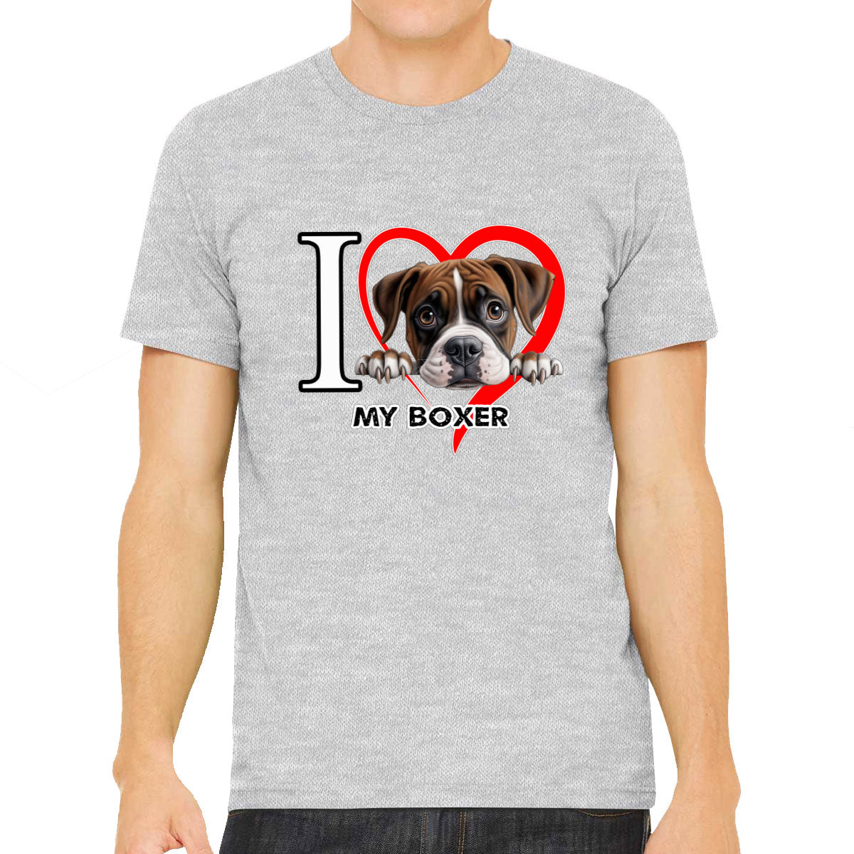 I Love My Boxer Dog Men's T-shirt