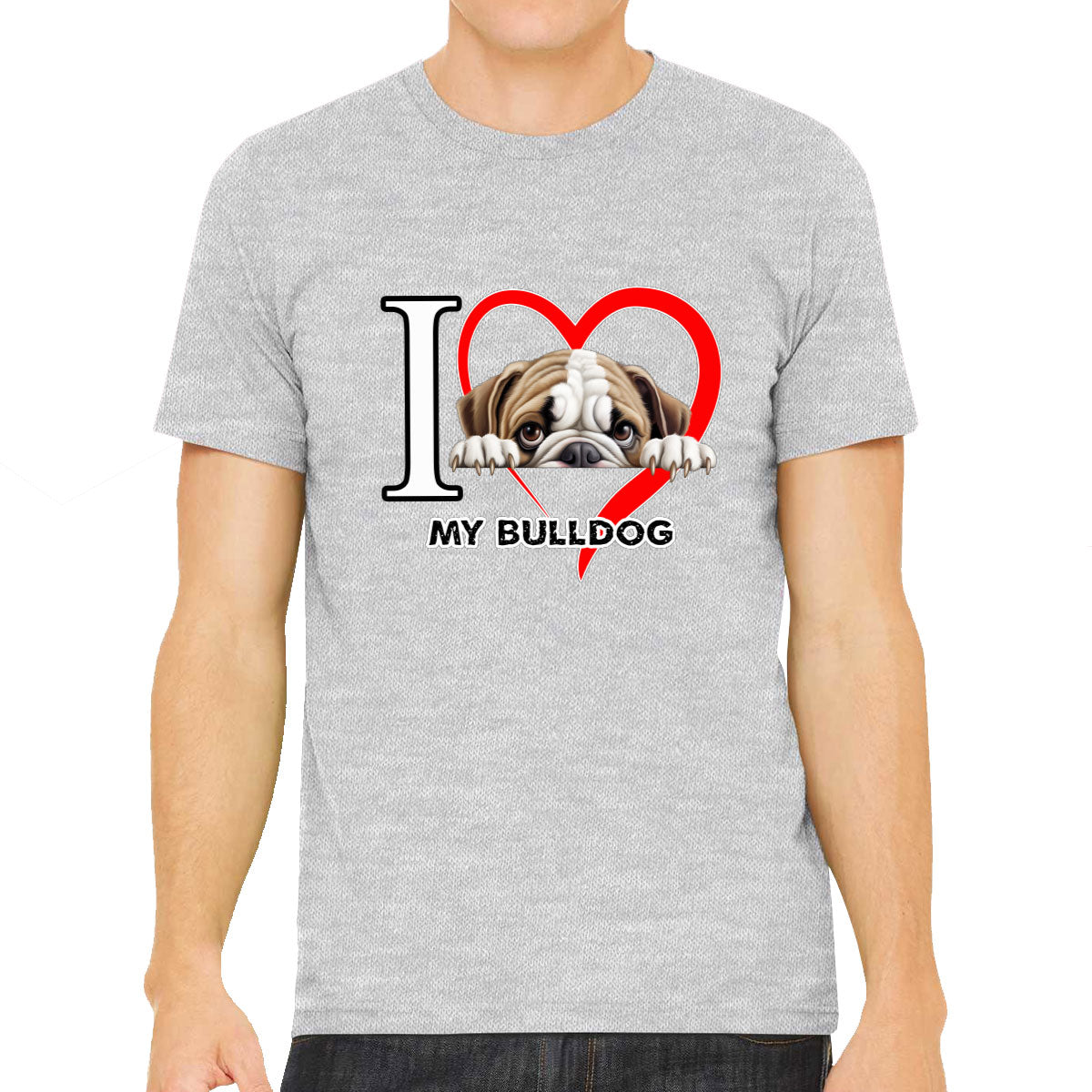 I Love My Bulldog Dog Men's T-shirt