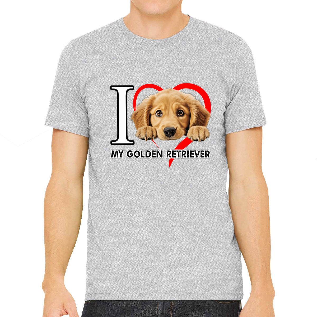 I Love My Golden Retriever Dog Men's T-shirt