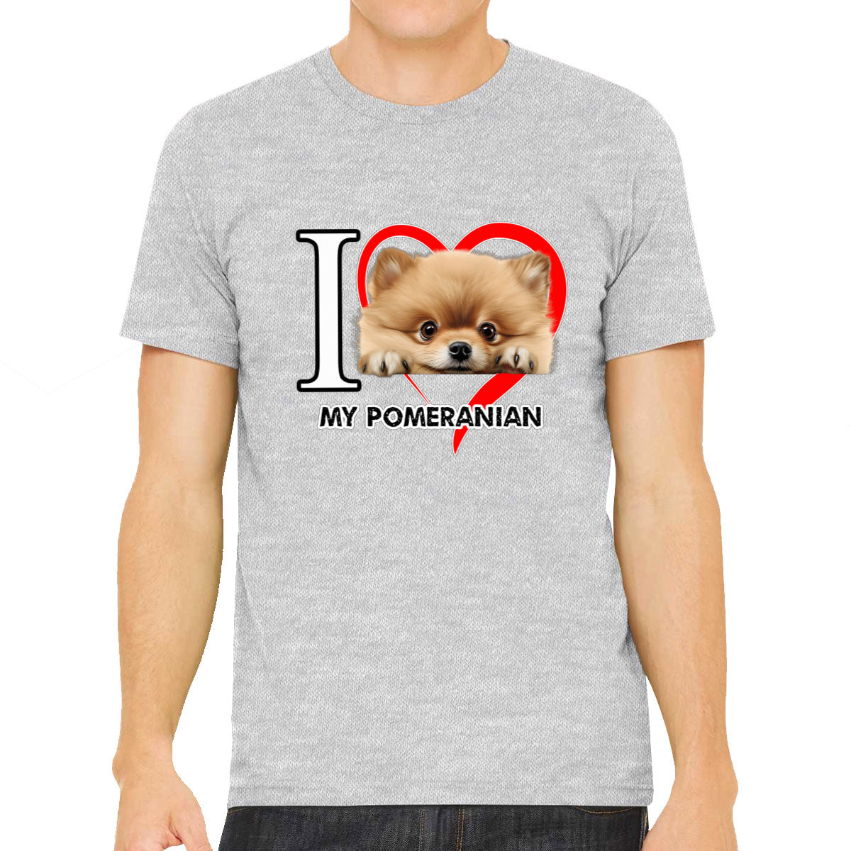 I Love My Pomeranian Dog Men's T-shirt