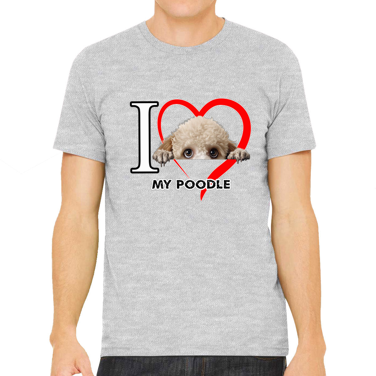 I Love My Poodle Dog Men's T-shirt