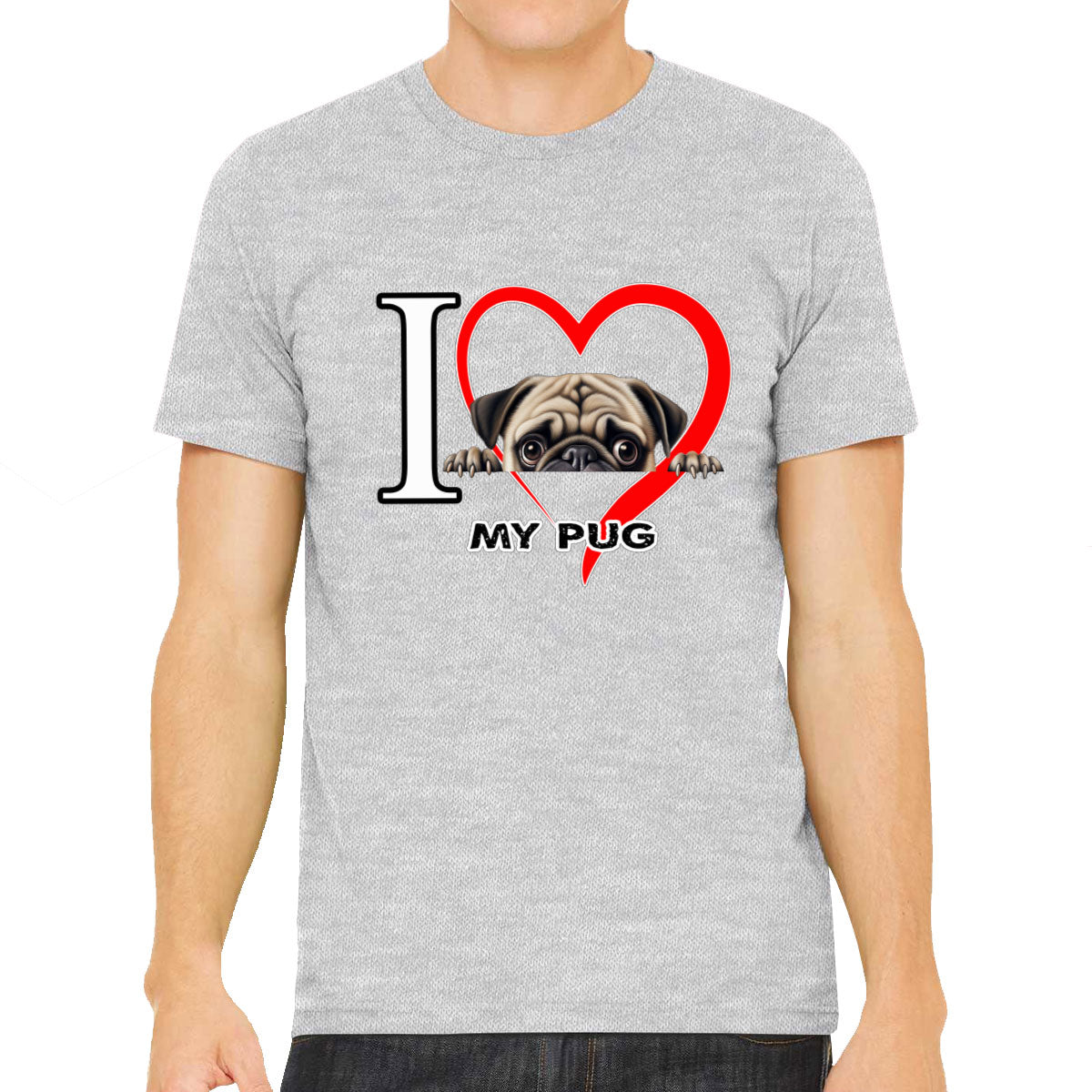 I Love My Pug Dog Men's T-shirt