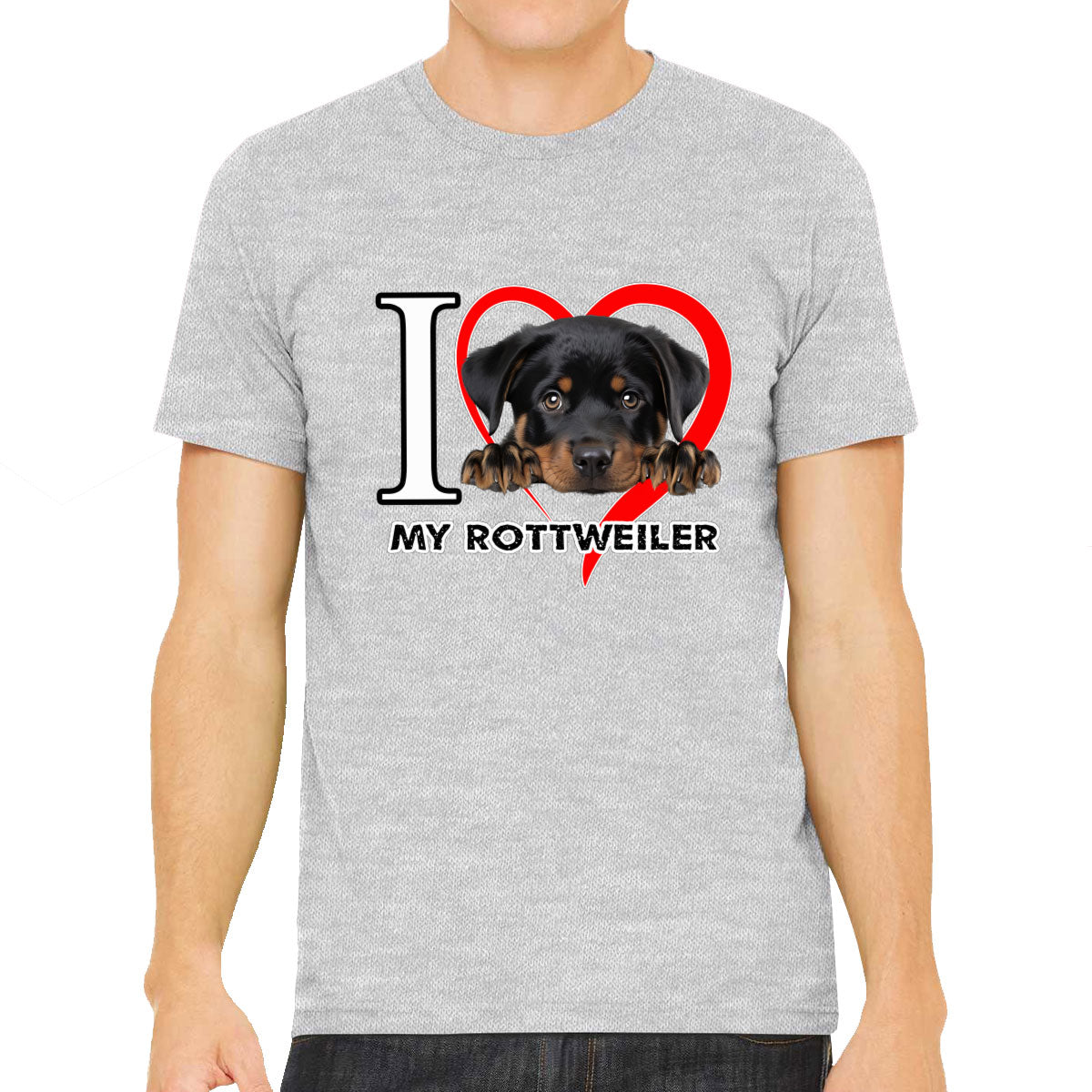 I Love My Rottweiler Dog Men's T-shirt