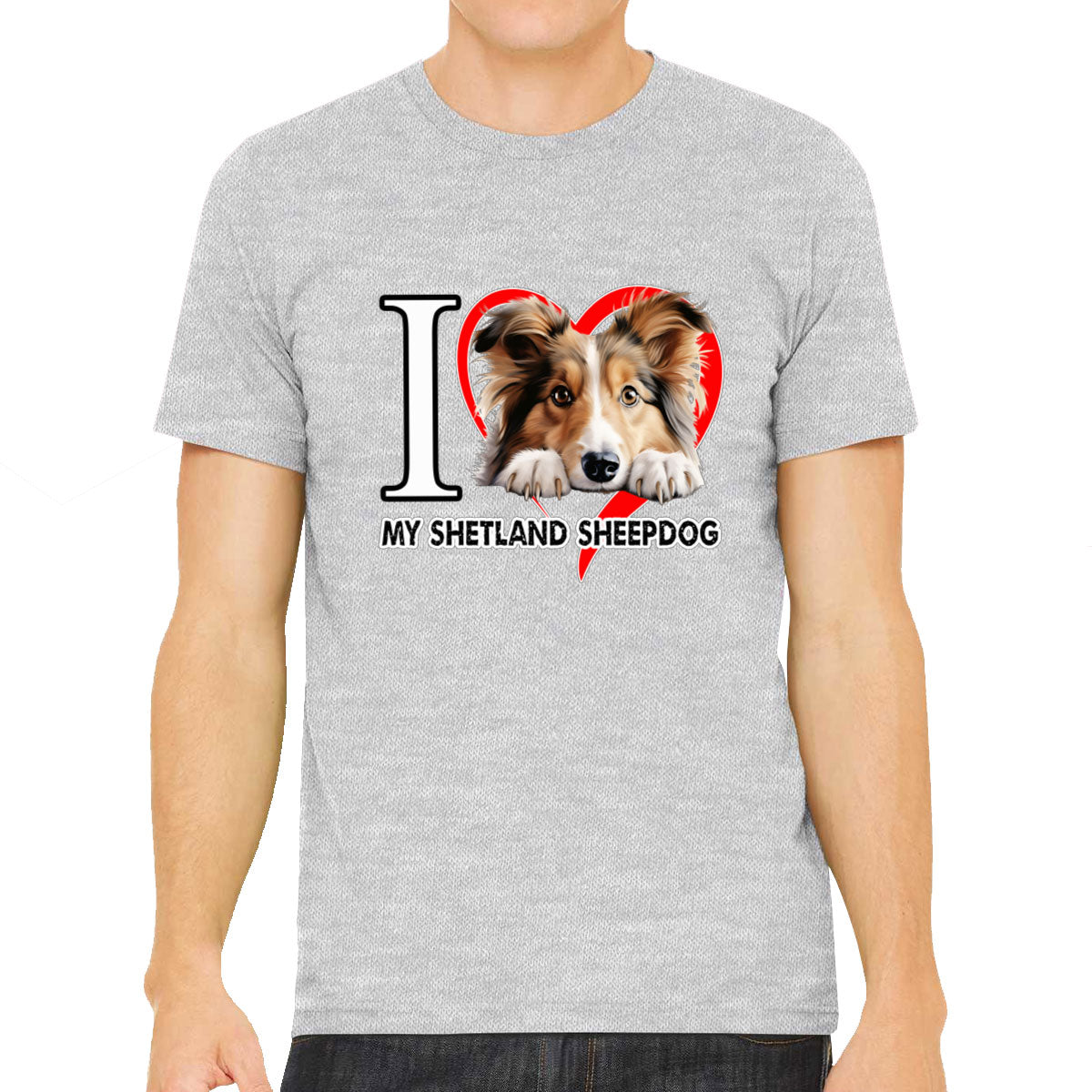I Love My Shetland Sheepdog Dog Men's T-shirt