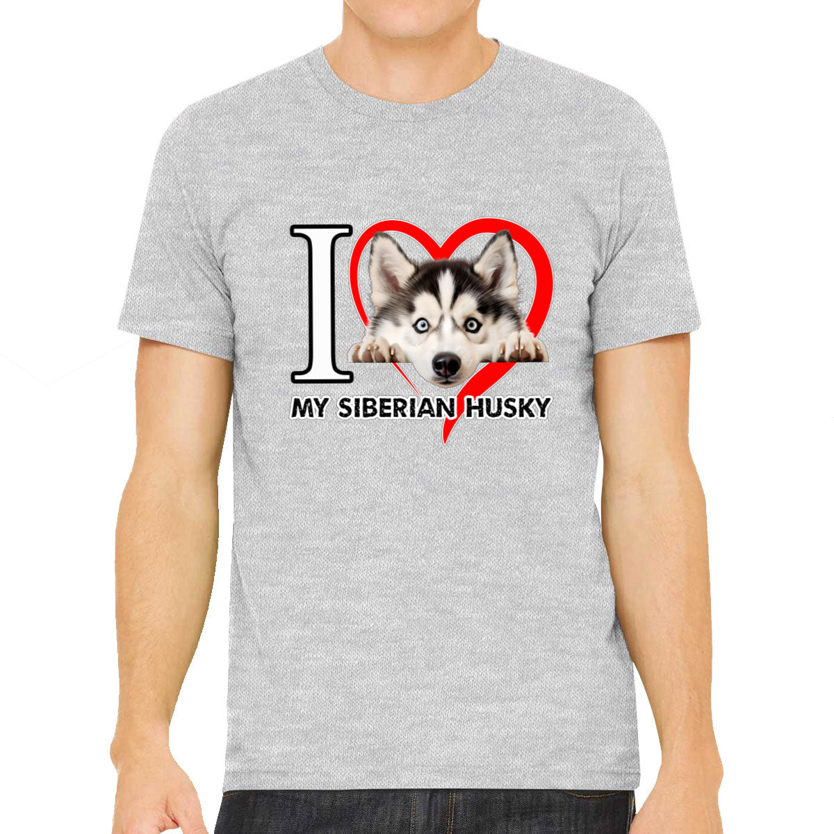 I Love My Siberian Husky Dog Men's T-shirt
