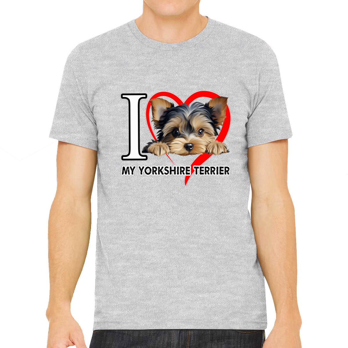 I Love My Yorkshire Terrier Dog  Men's T-shirt