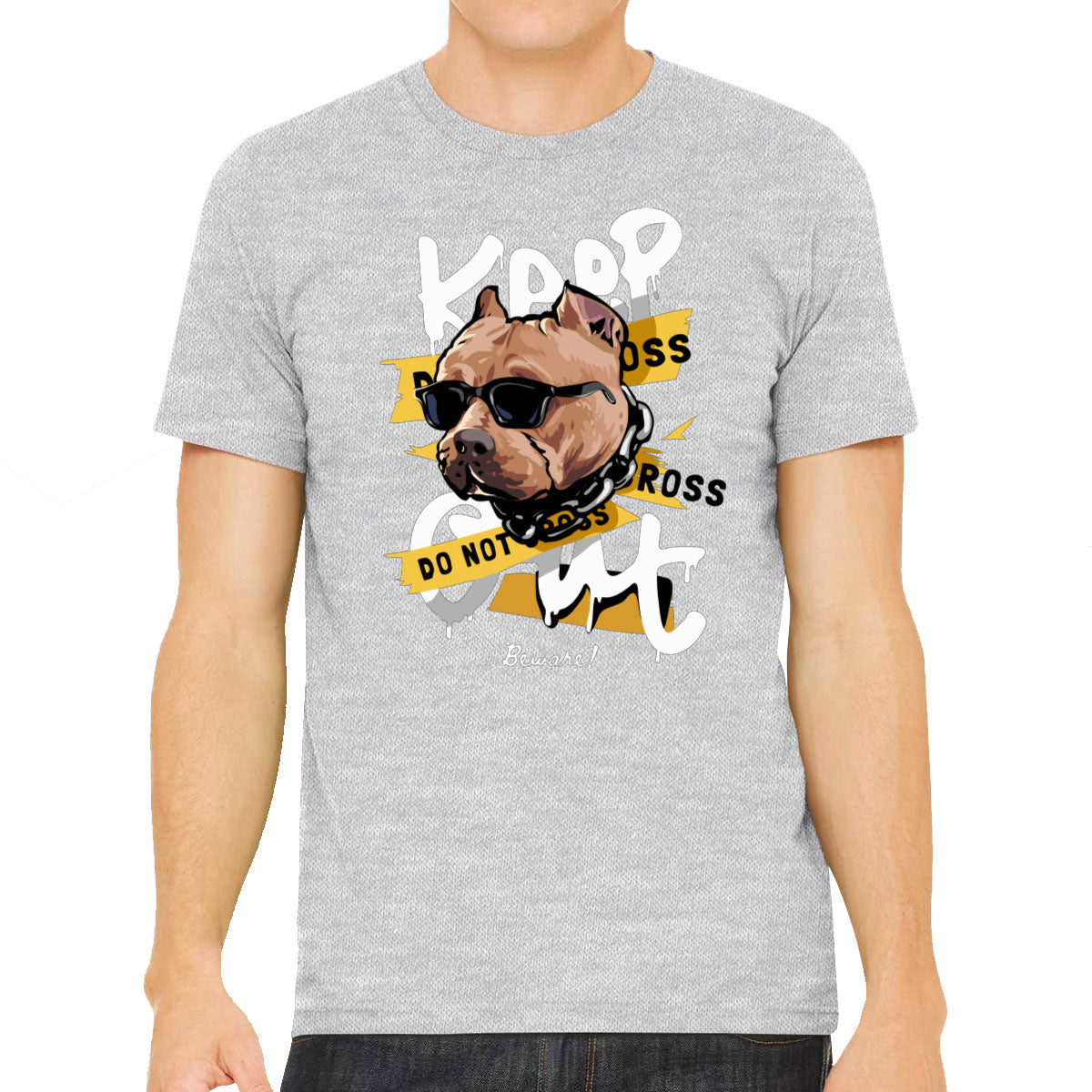 Keep Out Pitbull Dog Men's T-shirt