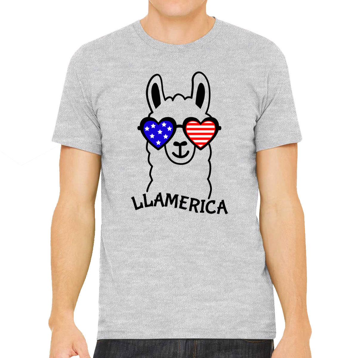 Llama America Patriotic Men's T-shirt