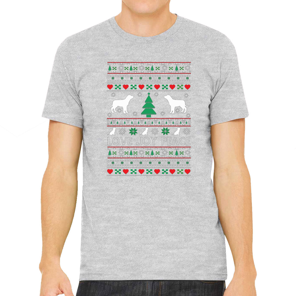 Love Joy Peace Christmas Dog Men's T-shirt